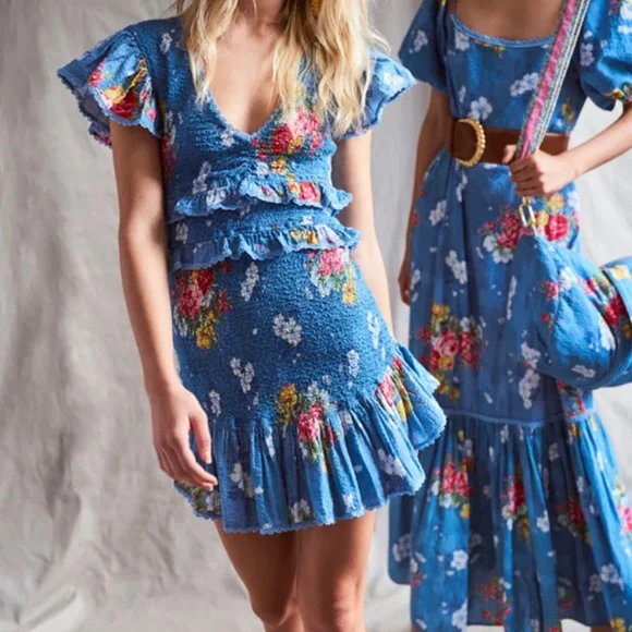 love shack fancy sonora mini dress LoveShackFancy Sonora Ruffle Mini Floral Dress